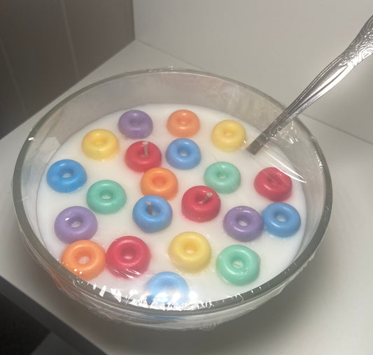 Fruit Loops Cereal Candle